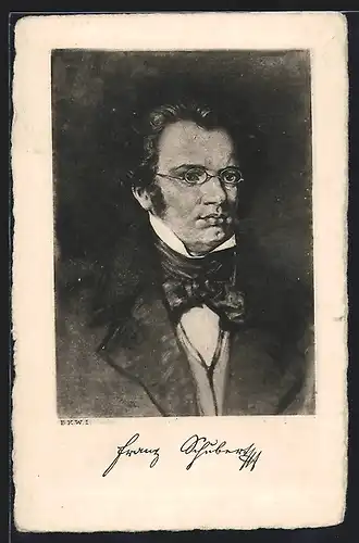 AK Portrait von Franz Schubert, Komponist