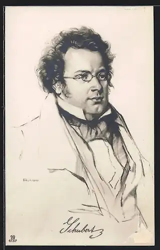 Künstler-AK Franz Schubert Portrait