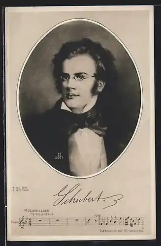 AK Portrait von Franz Schubert, Komponist