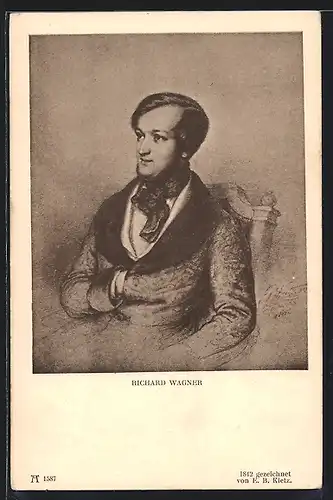 AK Portrait von Richard Wagner im Mantel