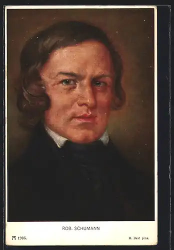 Künstler-AK Rob. Schumann, Porträt mit Seidenschal