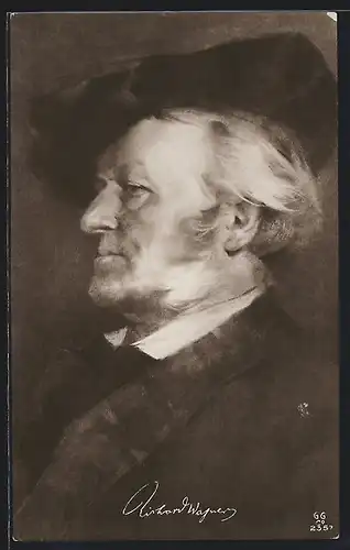 AK Portrait von Richard Wagner mit Hut