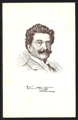 AK Portrait des Komponisten Johann Strauss