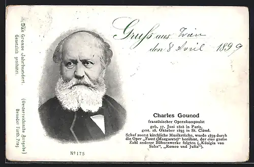 AK Opernkomponist Charles Gounod mit Vollbart