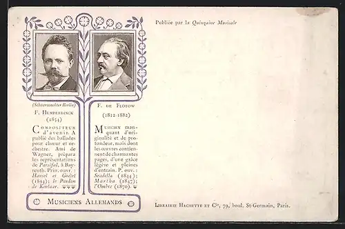 AK Komponist F. Humperdinck und Musiker F. de Flotow