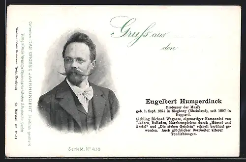 AK Porträt von Engelbert Humperdinck, Professor der Musik