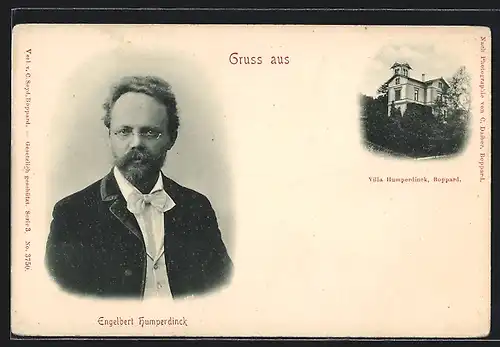 AK Boppard, Villa Humperdinck, Portrait Engelbert Humperdinck
