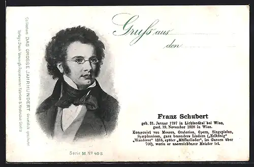 AK Franz Schubert, österr. Komponist