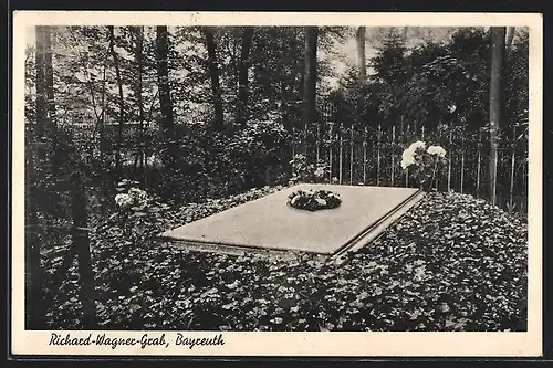 AK Bayreuth, Geschmücktes Richard-Wagner-Grab