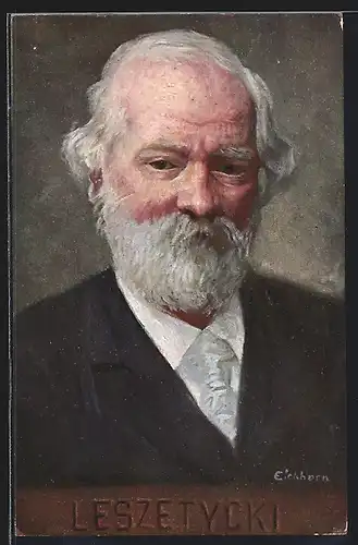 Künstler-AK Komponist Leszetycki mit Vollbart