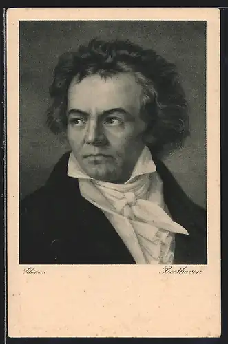 Künstler-AK Ludwig van Beethoven mit weissem Halstuch