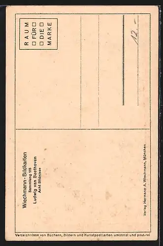 Künstler-AK Ludwig van Beethoven mit weissem Halstuch