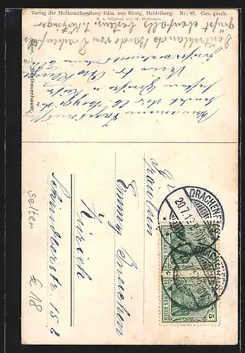 Künstler-AK Bonn, Beethovenhaus- und Portrait