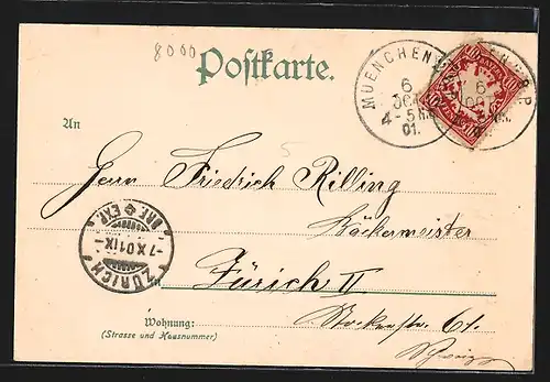 AK München, Prinzregenten-Theater mit Besuchern