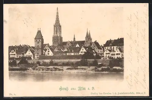 AK Ulm a. Donau, Ortsansicht mit Münster