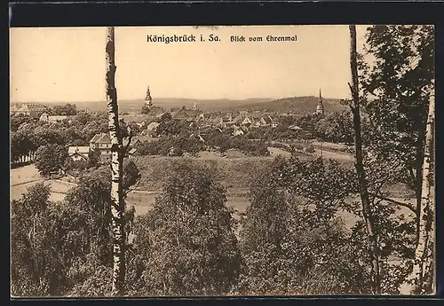 AK Königsbrück /Sa., Blick vom Ehrenmal