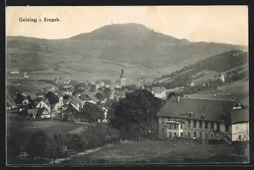 AK Geising /Erzgeb., Ortsansicht mit Umgebung aus der Vogelschau