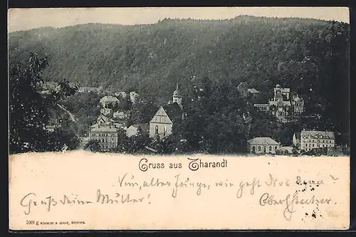 AK Tharandt, Teilansicht aus der Vogelschau