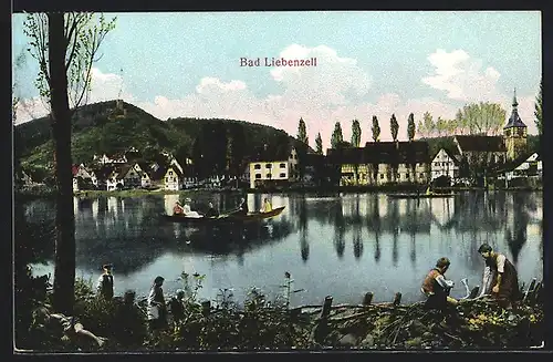 AK Bad Liebenzell, Panorama, vom Wasser gesehen