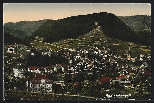 AK Bad Liebenzell, Gesamtansicht aus der Vogelschau