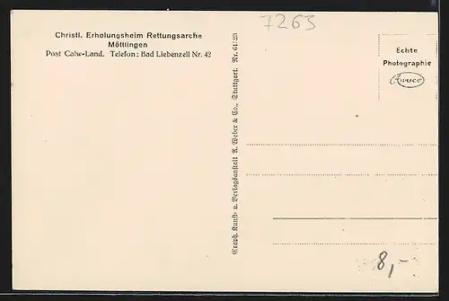 AK Möttlingen, Christliches Erholungsheim Rettungsarche