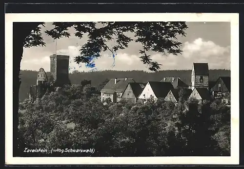 AK Zavelstein, Ortsansicht mit Ruine