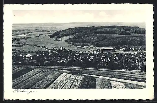AK Plochingen, Ortsansicht mit Fernblick aus der Vogelschau