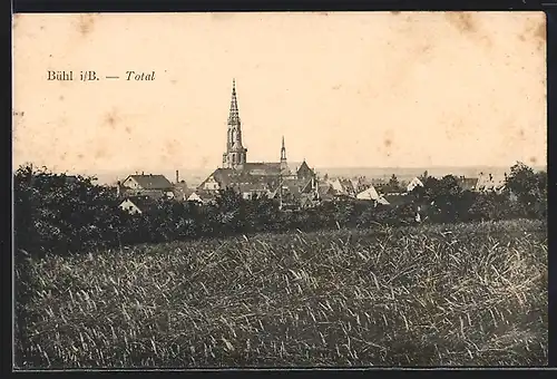 AK Bühl i. B., Totalansicht von einem Acker aus
