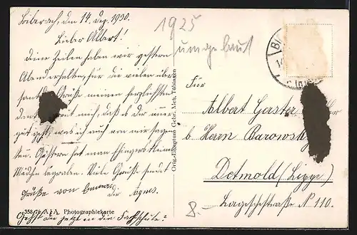 AK Biberach a. R., Theater und Turm, von oben gesehen