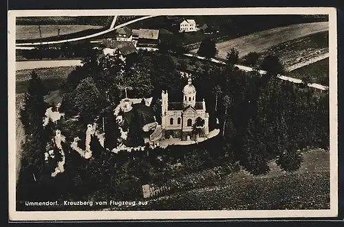 AK Ummendorf, Kreuzberg vom Flugzeug aus