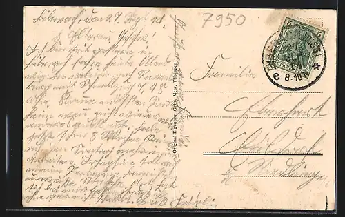 AK Biberach a. R., Gesamtansicht mit Feldern aus der Vogelschau