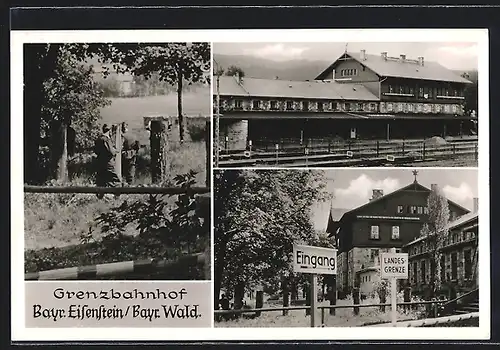 AK Bayr. Eisenstein, Blick auf den Grenzbahnhof
