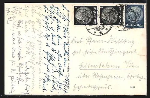 AK Wülfingerode, Geschäftshaus Macke, Pfarrhaus, Schloss, Kirche