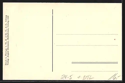 AK Coburg, Heiligkreuzschule im Hochwasser am 4. und 5. Februar 1909