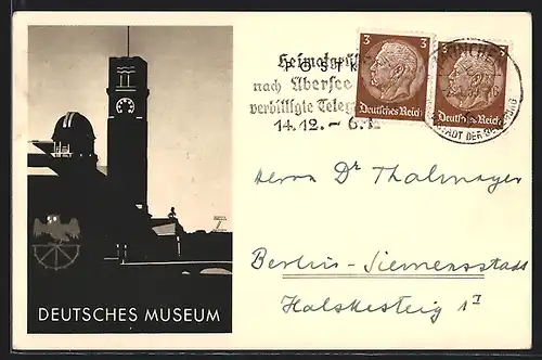 Künstler-AK Ludwig Hohlwein: München, Deutsches Museum mit Turm