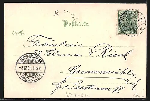 Lithographie Hamburg-St.Pauli, Hamburger Dom, Riesen-Dame, Menschenfresser