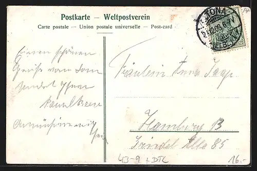 Lithographie Hamburg-St.Pauli, Hamburger Dom, Extra-Cabinet