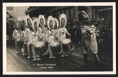 AK Basel, Fastnachts-Umzug, Central-Club in Kostümierung
