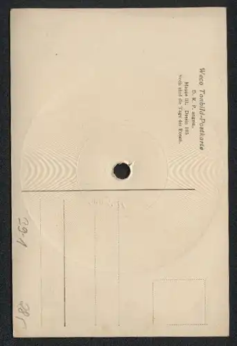 Schallplatten-AK Weco Tonbild-Postkarte D. R. P. angem., Mappe III., Dessin 105, Noch sind die Tage der Rosen