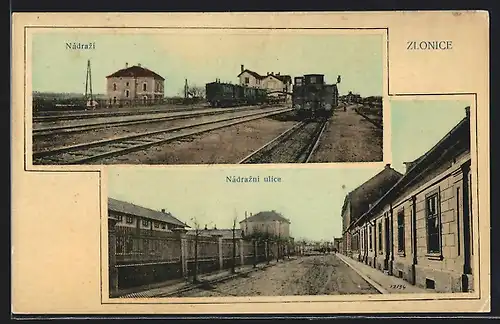 AK Zlonice, Nadrazi / Bahnhof