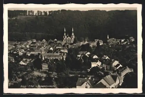 AK Prüm /Eifel, Totalansicht aus der Vogelschau