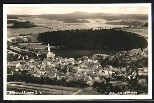 AK Ulmen / Eifel, Gesamtansicht, Fliegeraufnahme