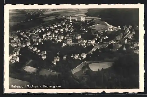 AK Rabenau i. Sa., Gesamtansicht vom Flugzeug aus gesehen