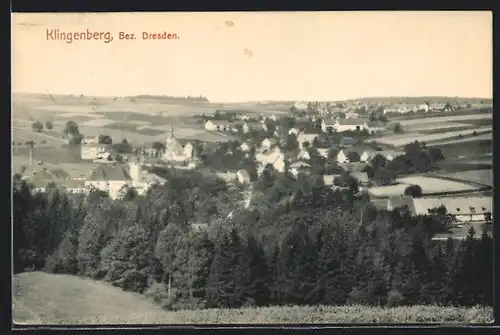 AK Klingenberg, Ortsansicht aus der Vogelschau