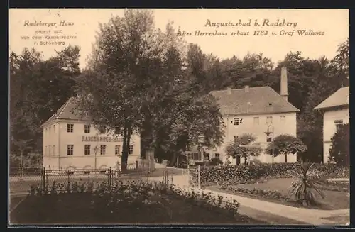 AK Augustusbad bei Radeberg, Radeberger Haus und Altes Herrenhaus