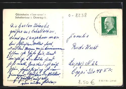 AK Schellerhau / Erzgeb., Gästeheim Sonneneck