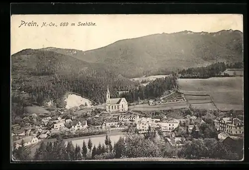 AK Prein, Blick vom Berg auf den Ort