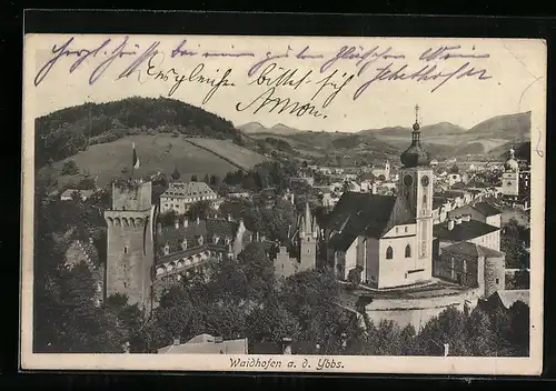 AK Waidhofen a. d. Ybbs, Ortsansicht aus der Vogelschau