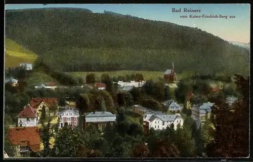 AK Bad Reinerz, Ortsansicht vom Kaiser-Friedrich-Berg aus