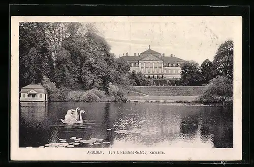 AK Arolsen, Fürstliches Residenz-Schloss, Parkseite